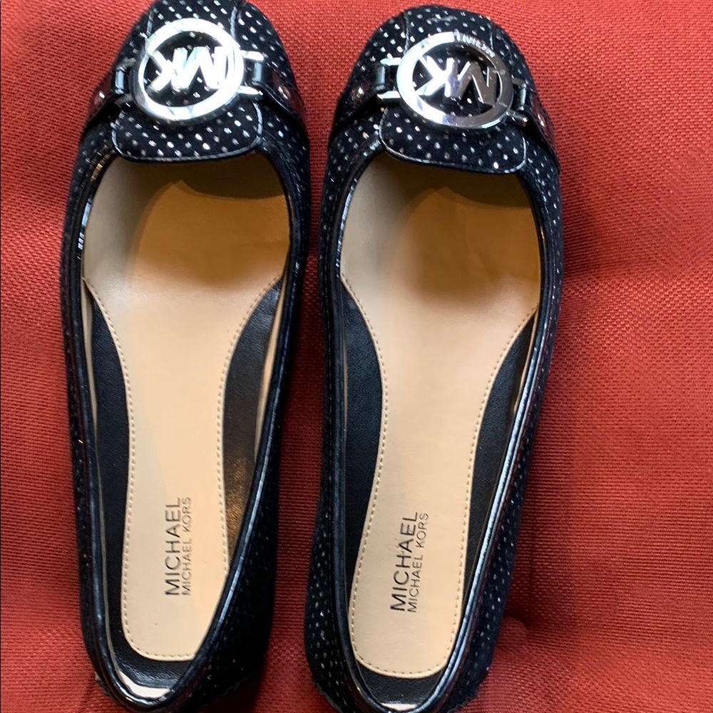 Michael Kors Black Quilted Flats with Logo